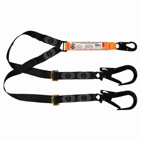 LINQ WEBBING LANYARD ADJUST DBL LEG 1 X SNAP HOOK 2 X TA SCAFF HOOK